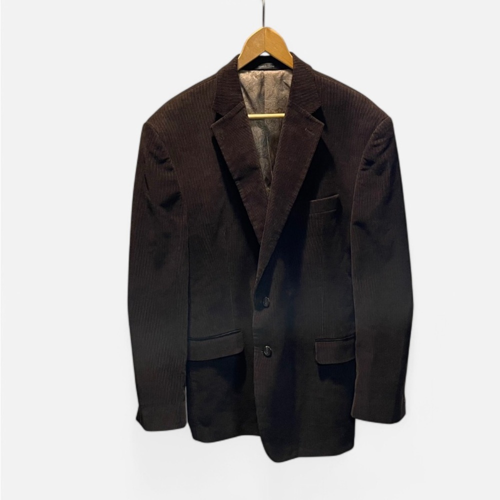 Brown Corduroy Chaps Sports Coat Sz 42R P-P24”L32”